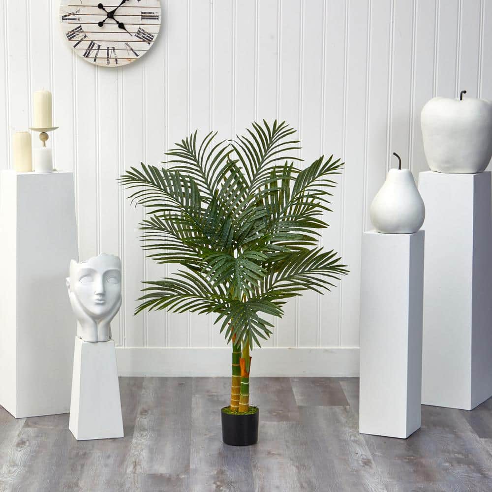 4 ft. Artificial Double Stalk Golden Cane Palm Tree