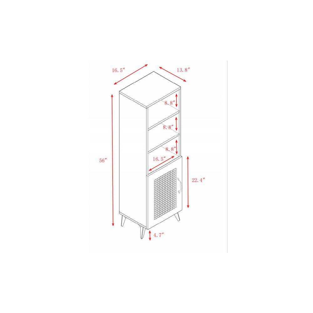 Natural Rattan Mesh Side Cabinet – Large Storage Space