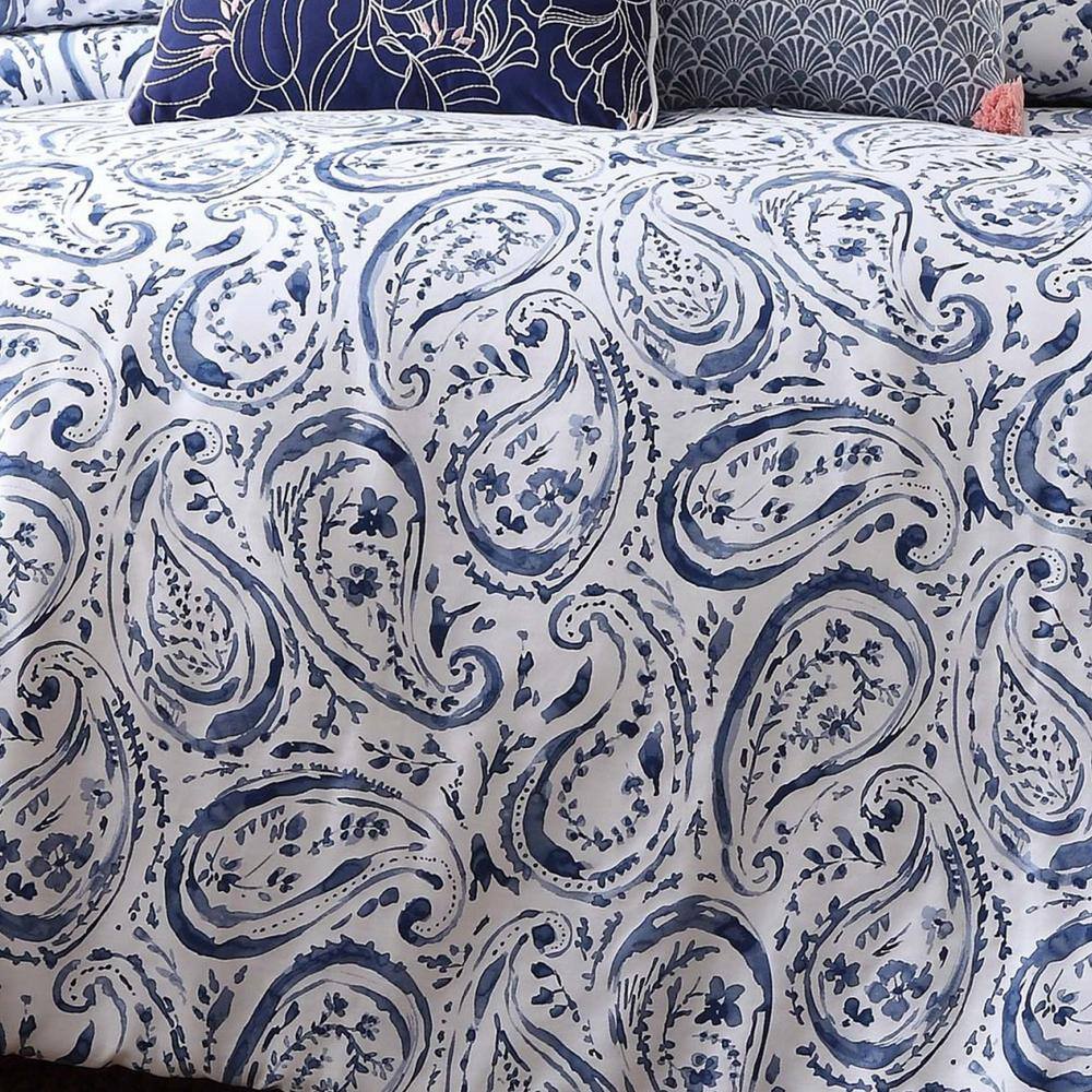 Indienne 3-Piece Blue and White King Comforter Set