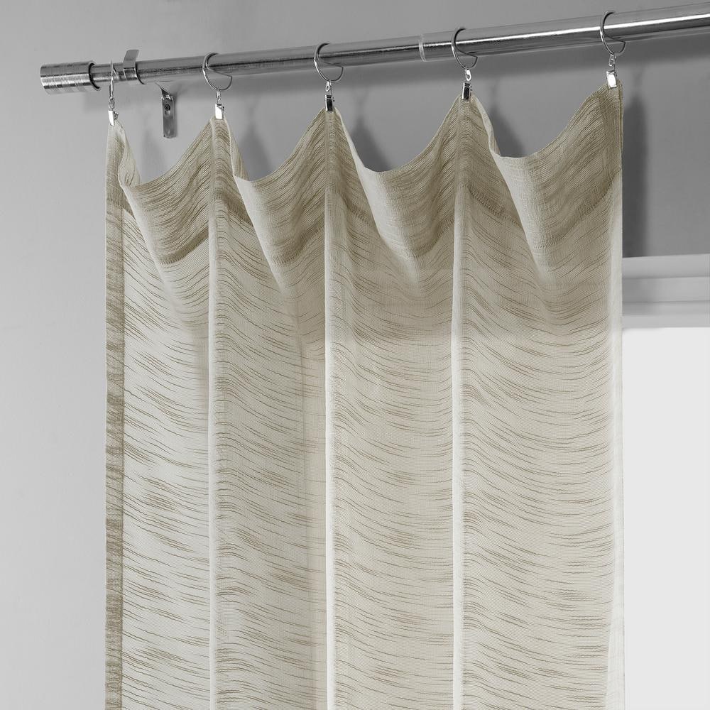 Open Weave Natural Solid Rod Pocket Sheer Curtain – 50 in. W x 108 in. L (1 Panel)