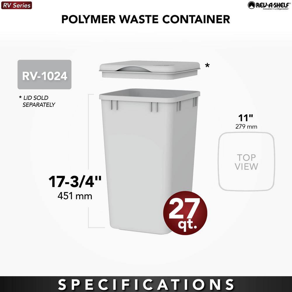 Polymer Replacement 27 qt. Trash Bin, Gray (2-Pack)