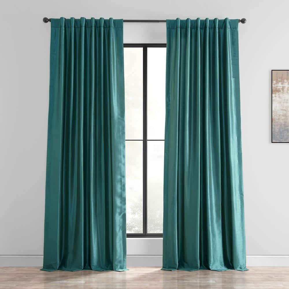 Peacock Solid Rod Pocket Room Darkening Curtain – 50 in. W x 120 in. L (1 Panel)