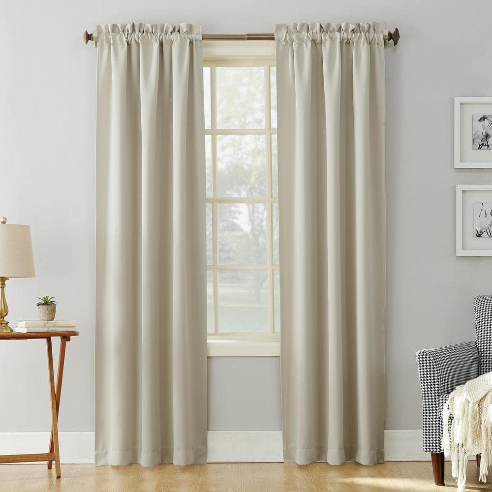 Gavin Energy Saving Pearl Polyester 40 in. W x 95 in. L Rod Pocket Blackout Curtain (Single Panel)