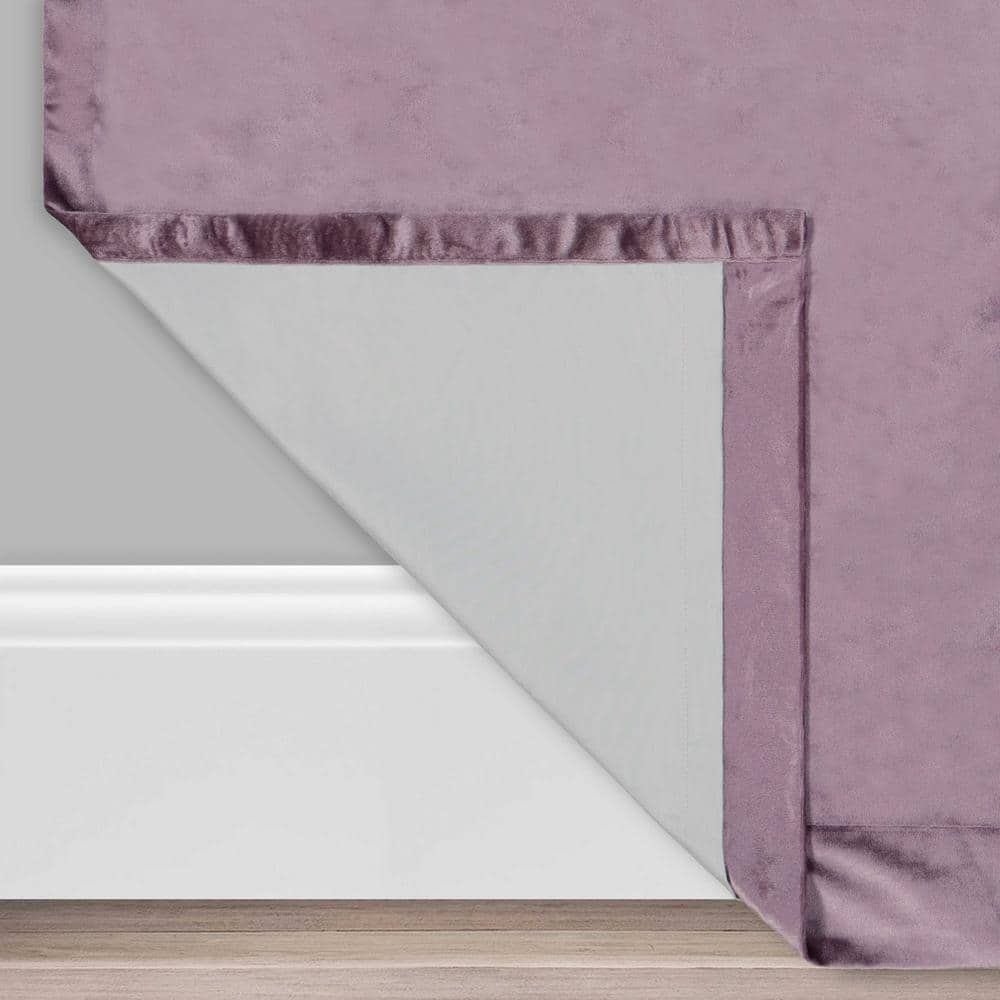 Harper Thermalayer Plum Polyester Solid 50 in. W x 95 in. L Lined Noise Cancelling Rod Pocket Blackout Curtain