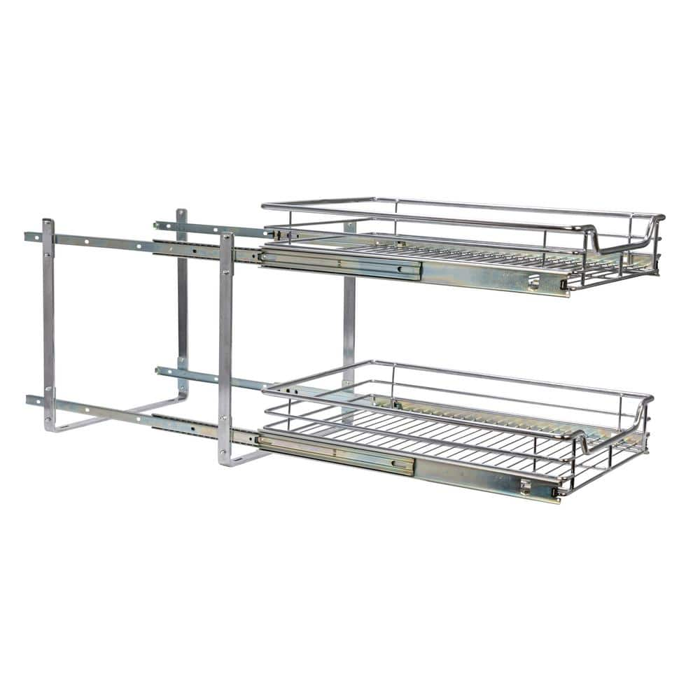 14.5 in. Dual Slide 2-Tier Standard Organizer in Chrome