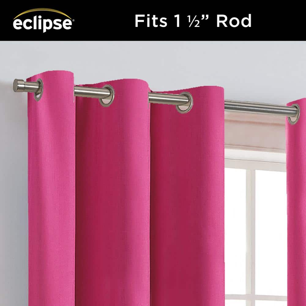 Kendall Raspberry Polyester Solid 42 in. W x 63 in. L Grommet Blackout Curtain (Single Panel)