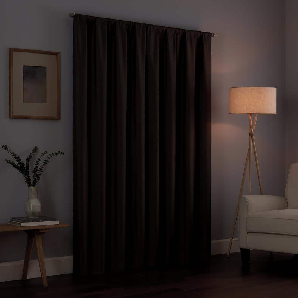 Kendall Raspberry Polyester Solid 42 in. W x 63 in. L Grommet Blackout Curtain (Single Panel)