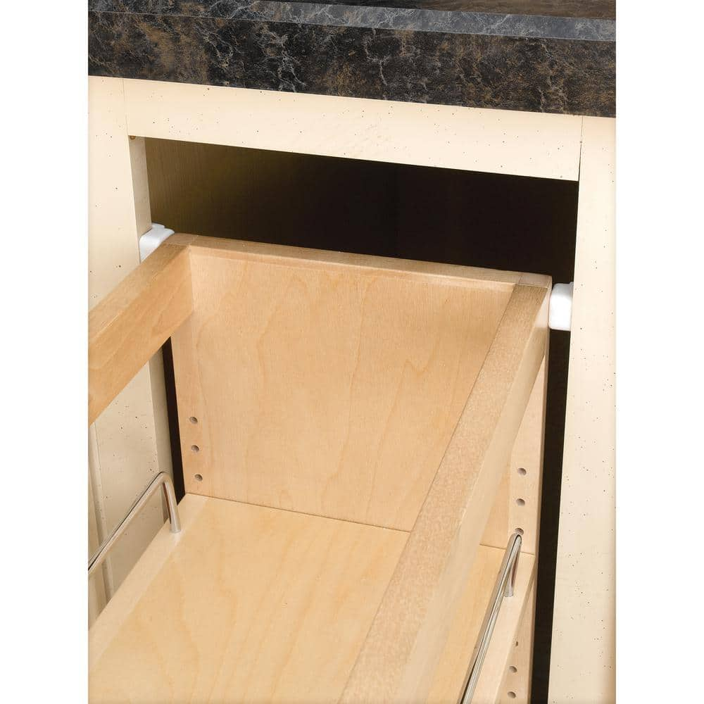 Natural Maple 8 in. Pull Out Vanity Storage Organizer for Base Cabinets