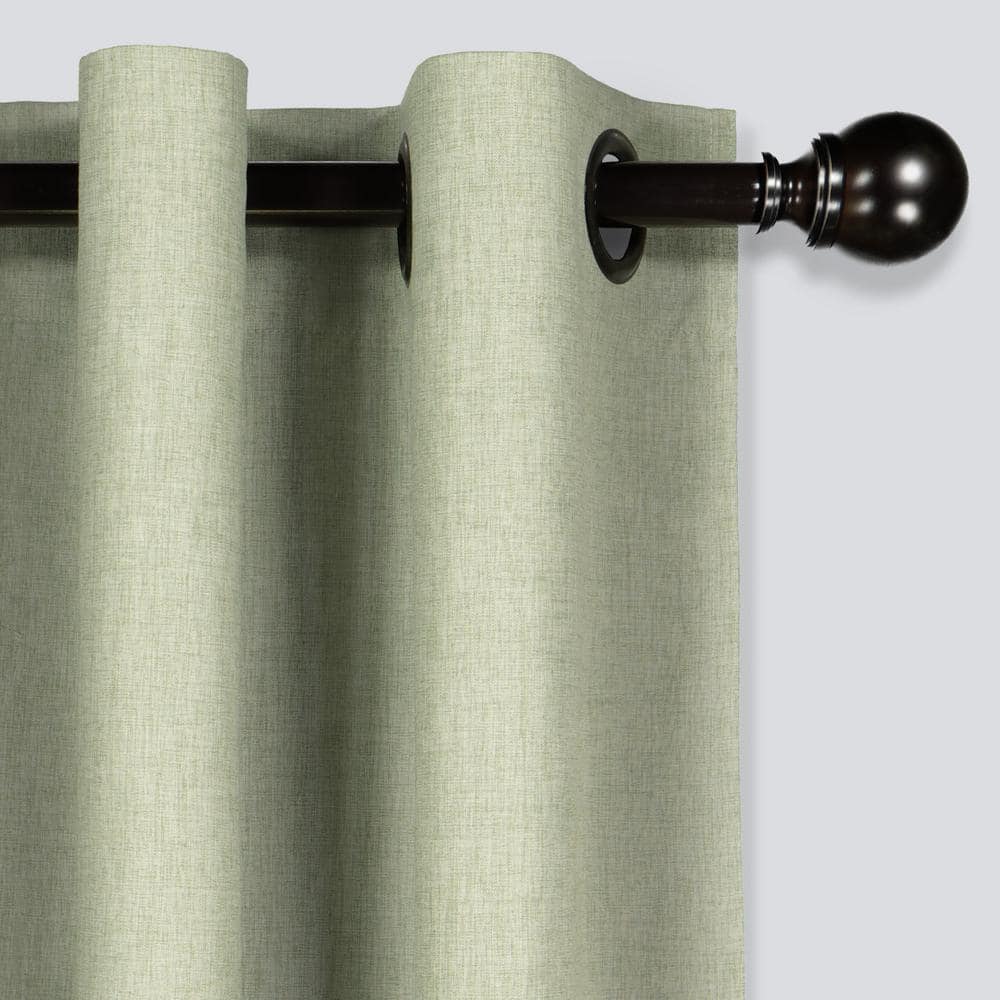 Gabriella Sage Polyester Solid 40 in. W x 95 in. L Lined Noise Cancelling Thermal Grommet Blackout Curtain