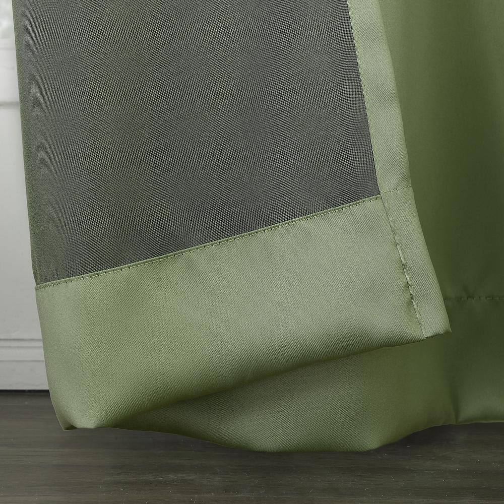 Gregory Sage Green Polyester 100 in. W x 84 in. L Grommet Sliding Patio Door Room Darkening Curtain (Single Panel)