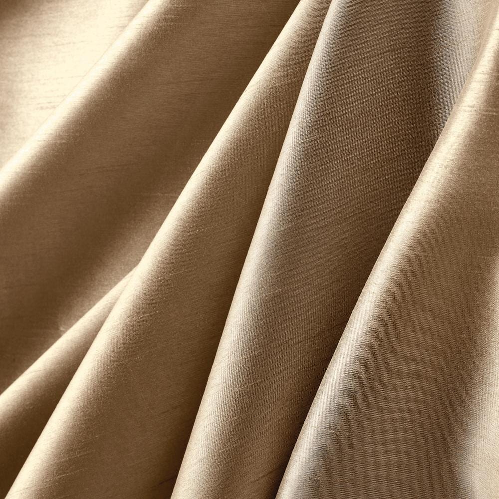 Sand Solid Pinch Pleat Room Darkening Curtain – 30 in. W x 108 in. L