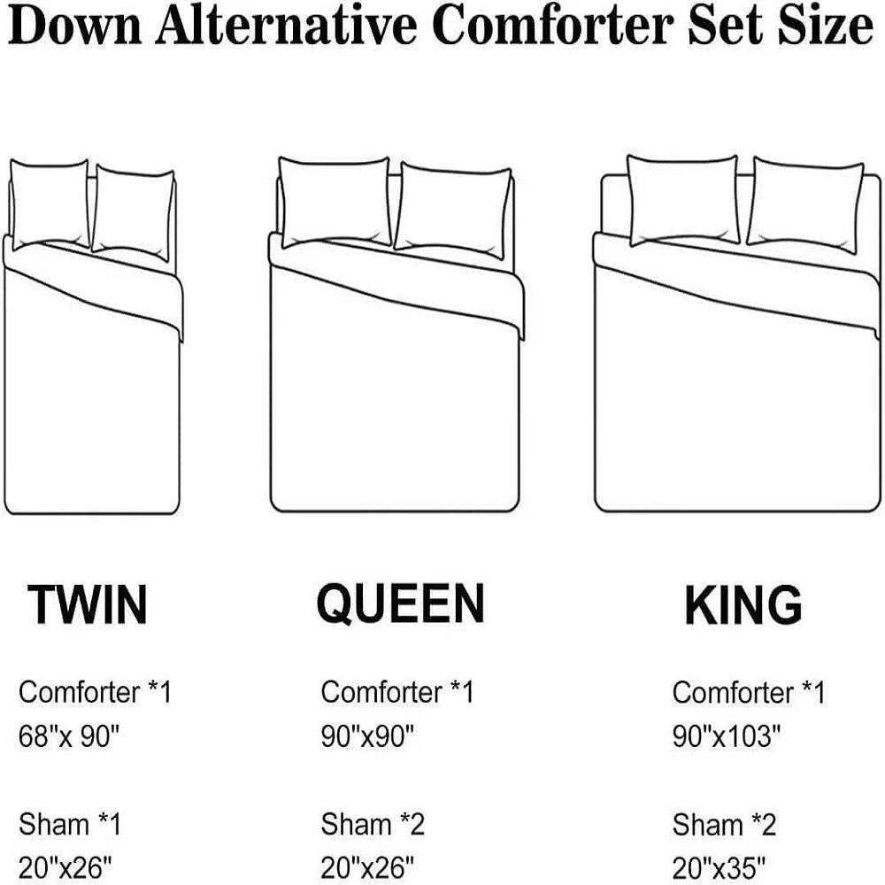 All Season Bedding 3 Piece Blue Polyester King Size Ultra Soft Elegant Bedding Comforters set