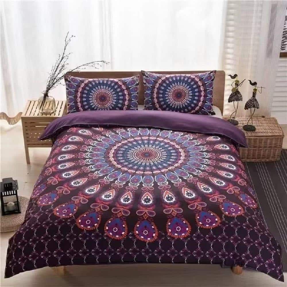 All Season Bedding 3 Piece Purple Polyester King size Ultra Soft Elegant Bedding Comforters set