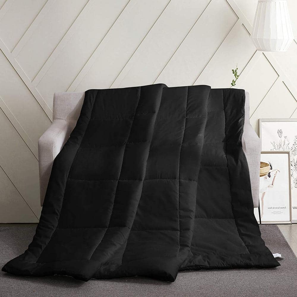 3-Piece Black All Season Down Alternative Comforter Ultra Soft 100% Microfiber Polyester Queen Duvet Insert