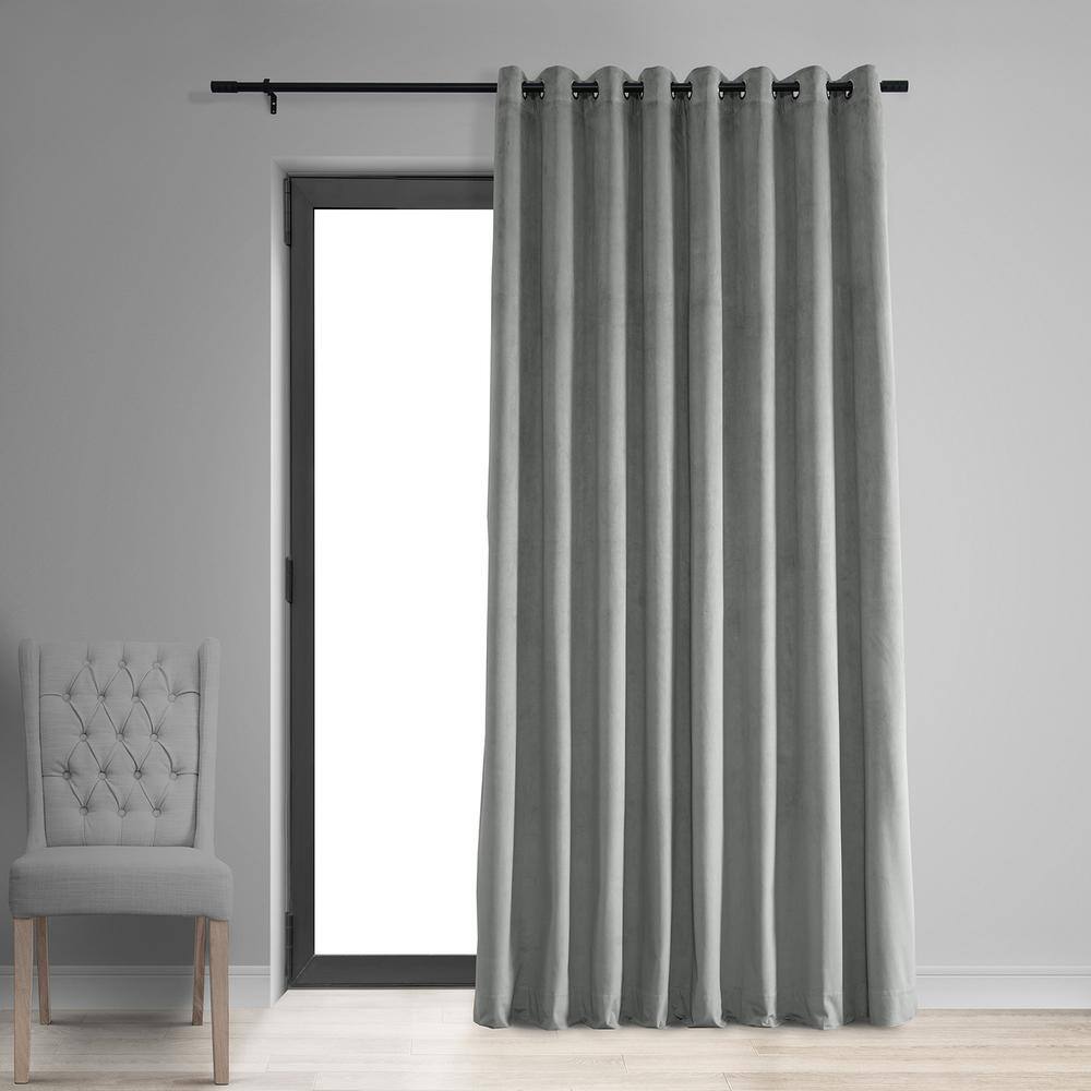 Silver Grey Extra Wide Grommet Blackout Curtain – 100 in. W x 108 in. L (1 Panel)