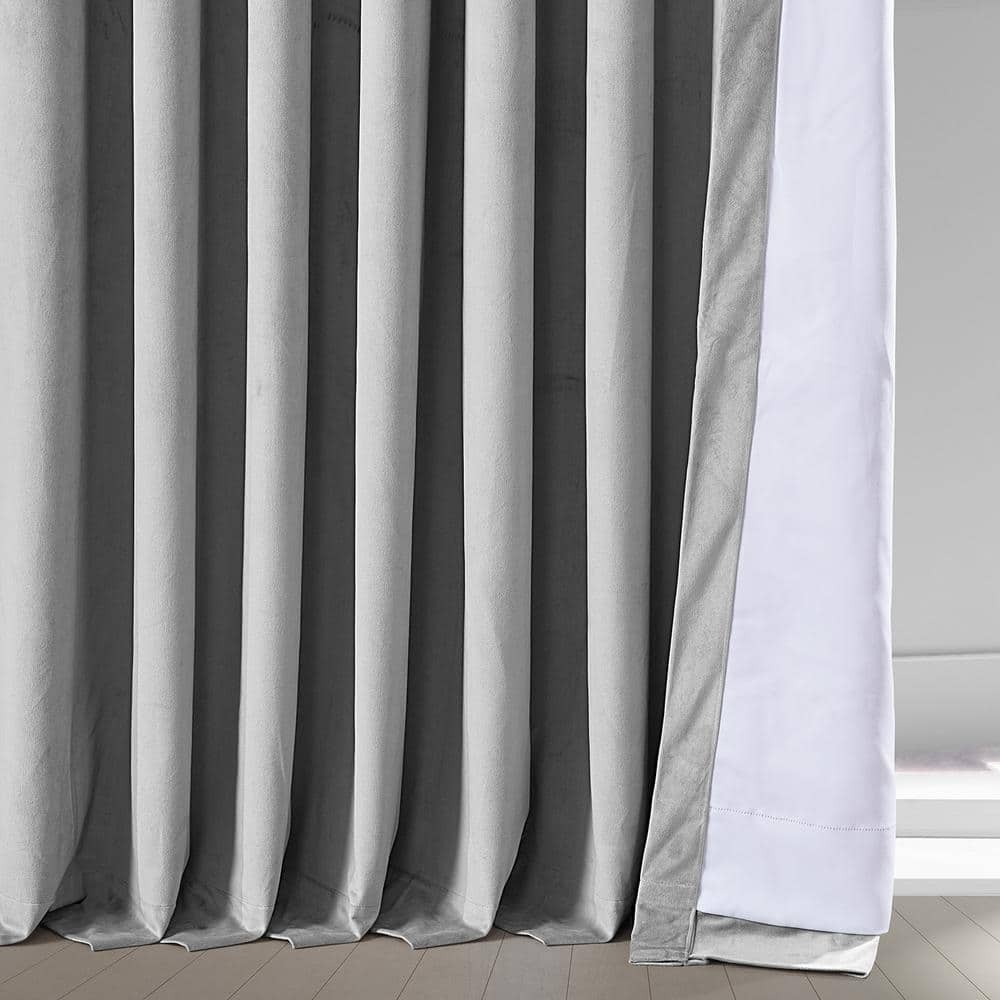 Silver Grey Extra Wide Grommet Blackout Curtain – 100 in. W x 108 in. L (1 Panel)