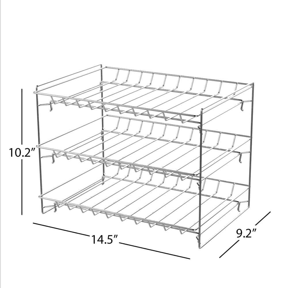 10.2 in. x 14.5 in. x 9.2 in. 3-Tier Stackable Can Organizer Rack