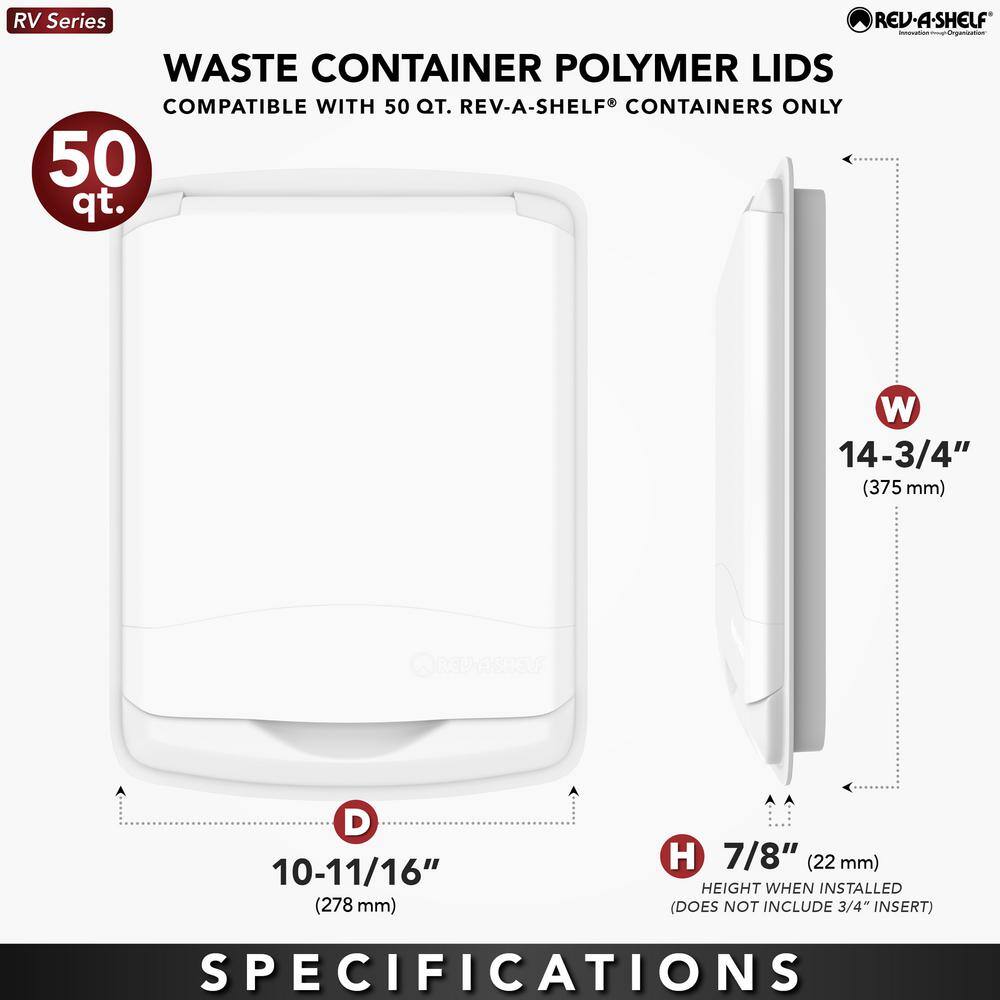 50 Qt. Polymer Trash Can Replacement Lid, Silver