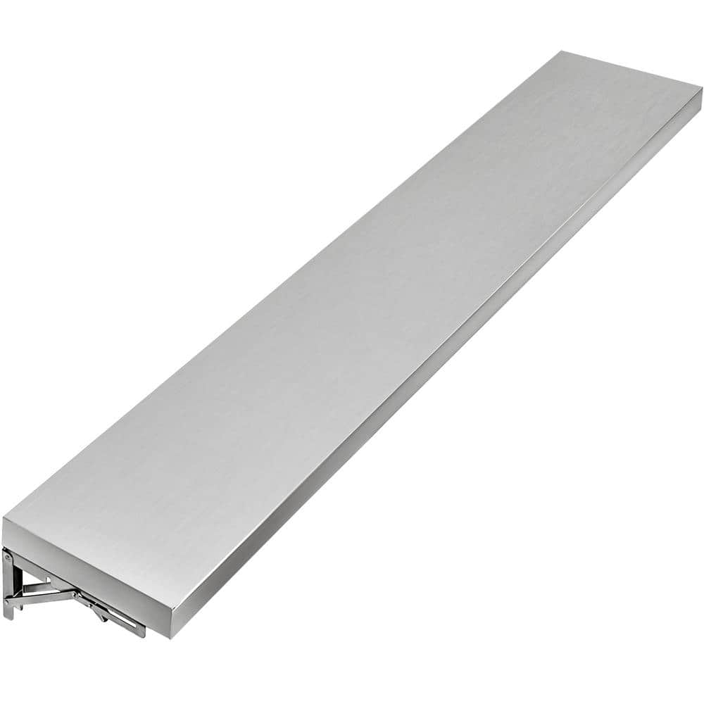 Restaurant Shelving 70.8 in. L x 11.4 in. W Silver Concession Shelf with Stainless Steel Frame and Surface Board