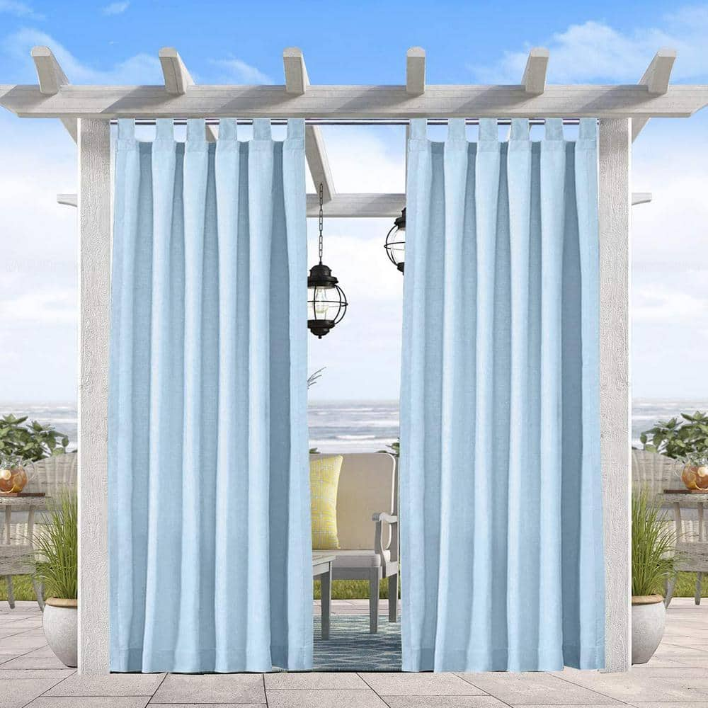 Patio Outdoor Curtain Waterproof Privacy Indoor Panel UV Protection Tab Top Drape 50 in W x 84 in L , Sky Blue