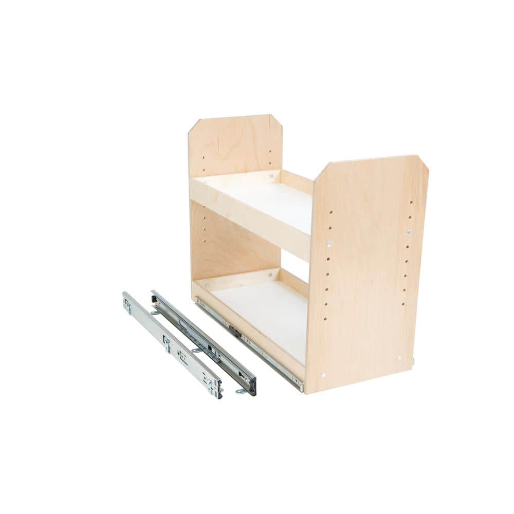 Made-To-Fit 2 Tier Adjustable Tower Cabinet Organizer 6 in. to 24 in. Wide Full-Extension Soft Close