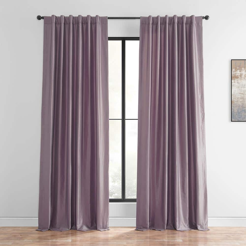 Smokey Plum Solid Rod Pocket Room Darkening Curtain – 50 in. W x 120 in. L (1 Panel)