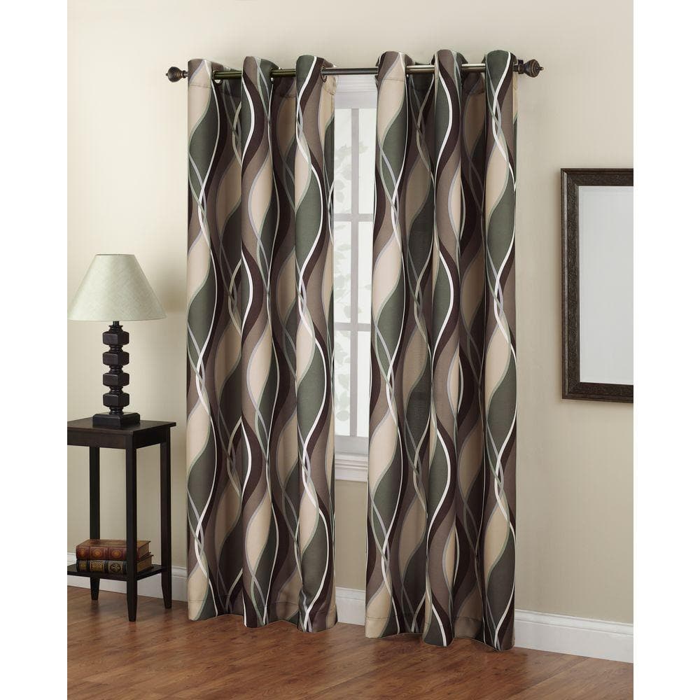 Spruce Solid Grommet Room Darkening Curtain – 48 in. W x 84 in. L