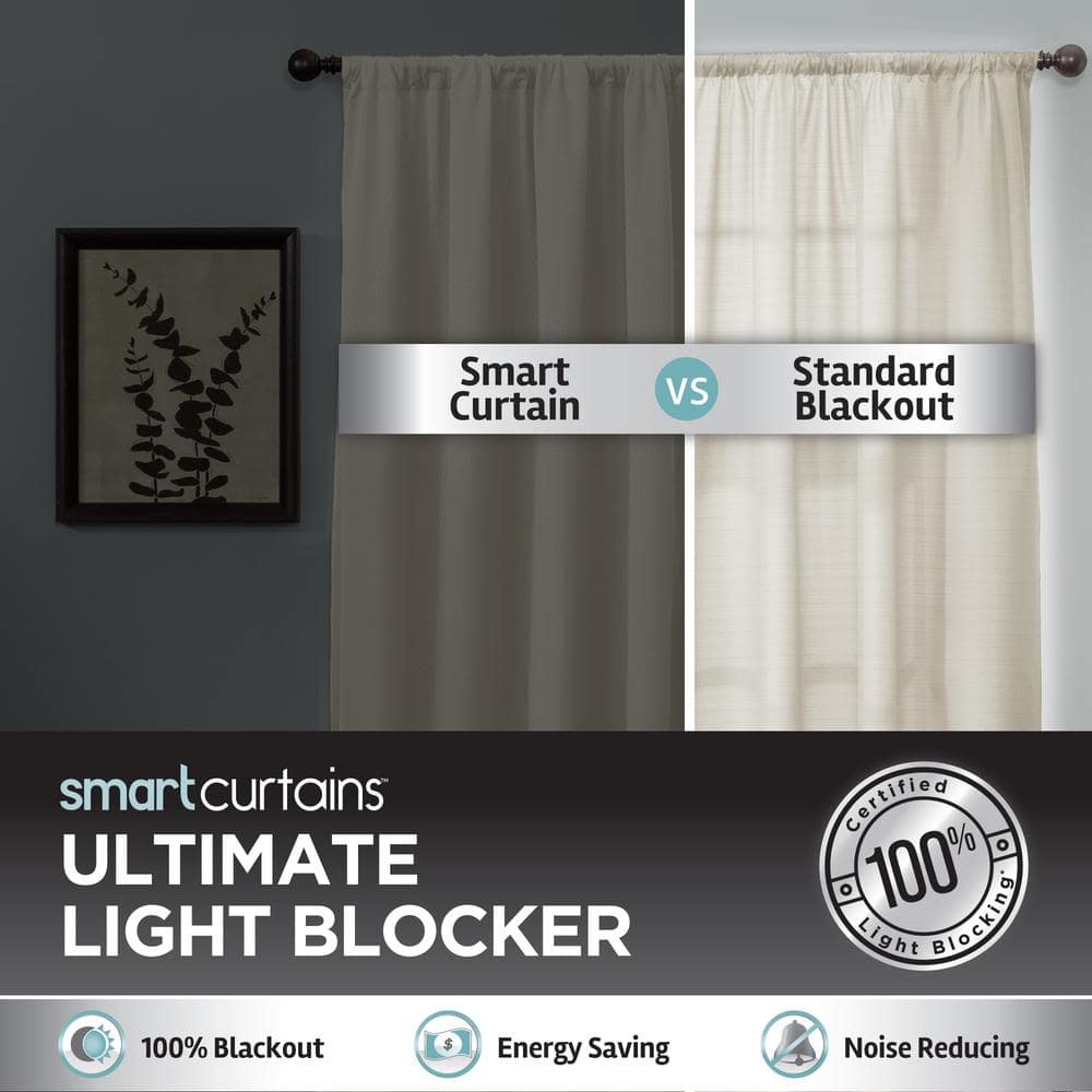 Stone Geometric Thermal 50 in. W x 84 in. L Rod Pocket 100% Blackout Curtain