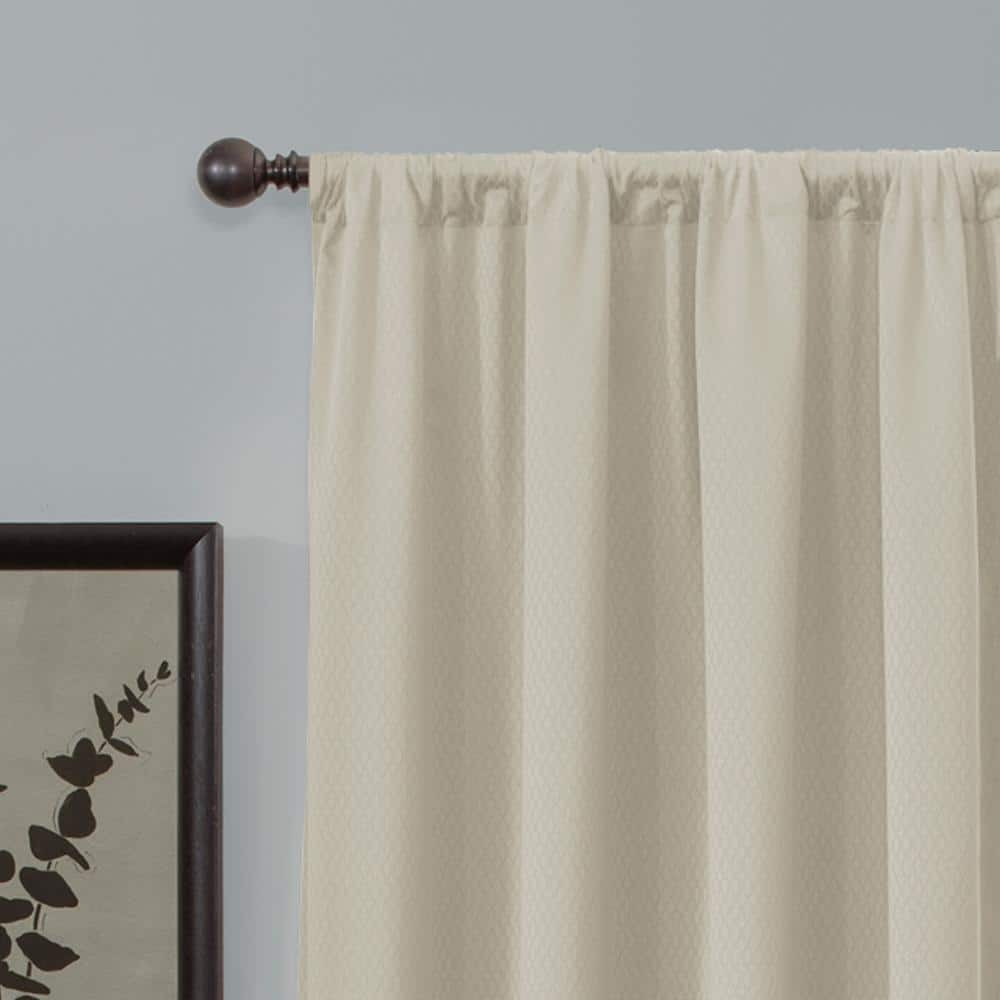 Stone Geometric Thermal 50 in. W x 84 in. L Rod Pocket 100% Blackout Curtain