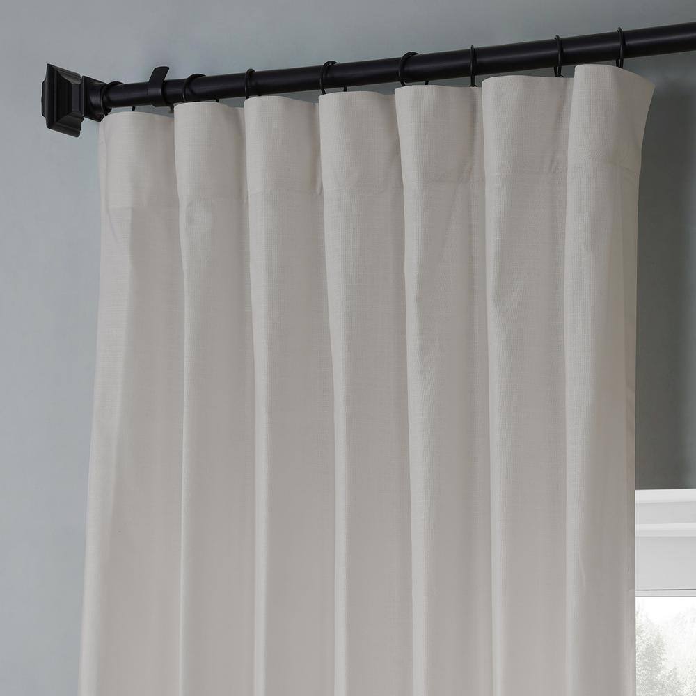 Supreme Cream Beige Dune Textured Solid Cotton Light Filtering Curtain Pair – 50 in. W x 108 in. L (2 Panels)