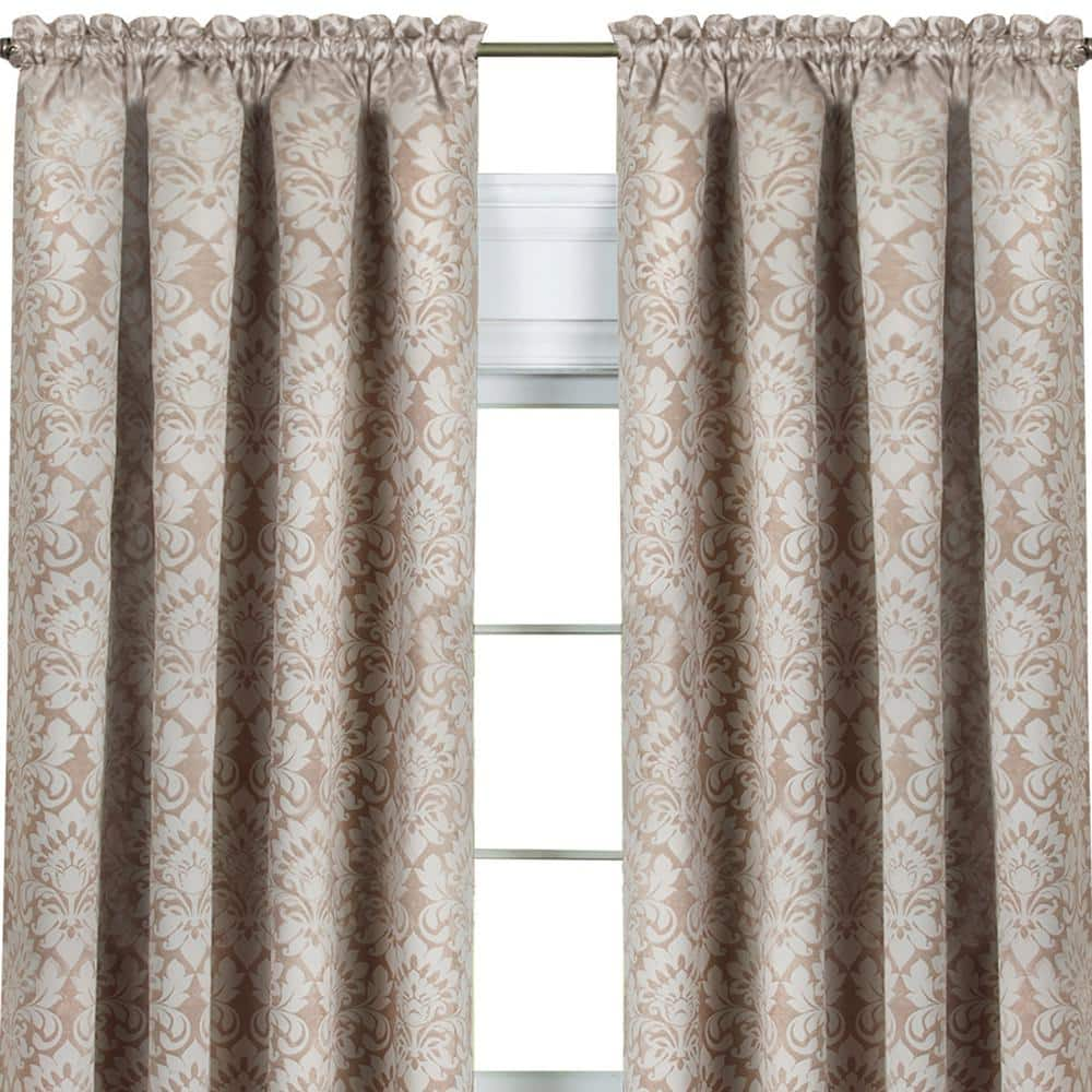 Sutton 52 in. W x 63 in. L Polyester Blackout Window Panel in Tan