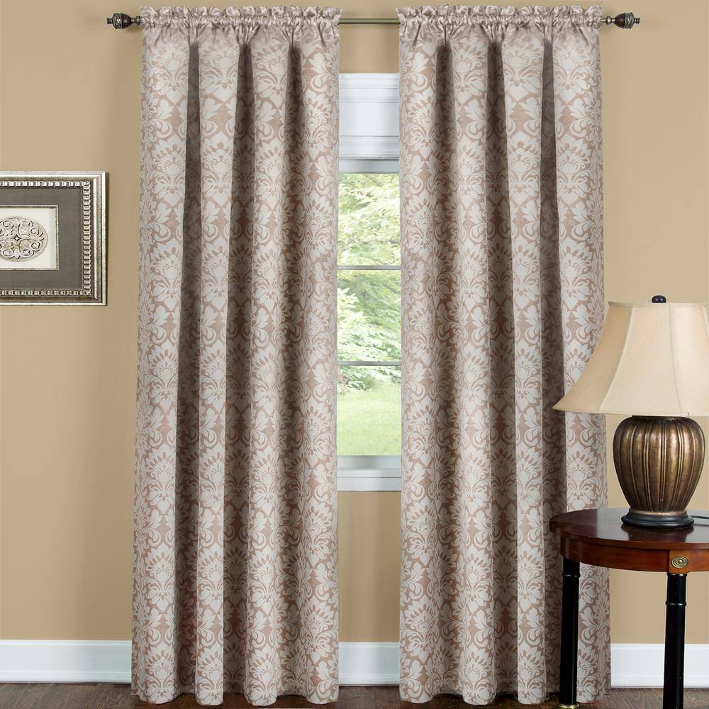 Sutton 52 in. W x 63 in. L Polyester Blackout Window Panel in Tan