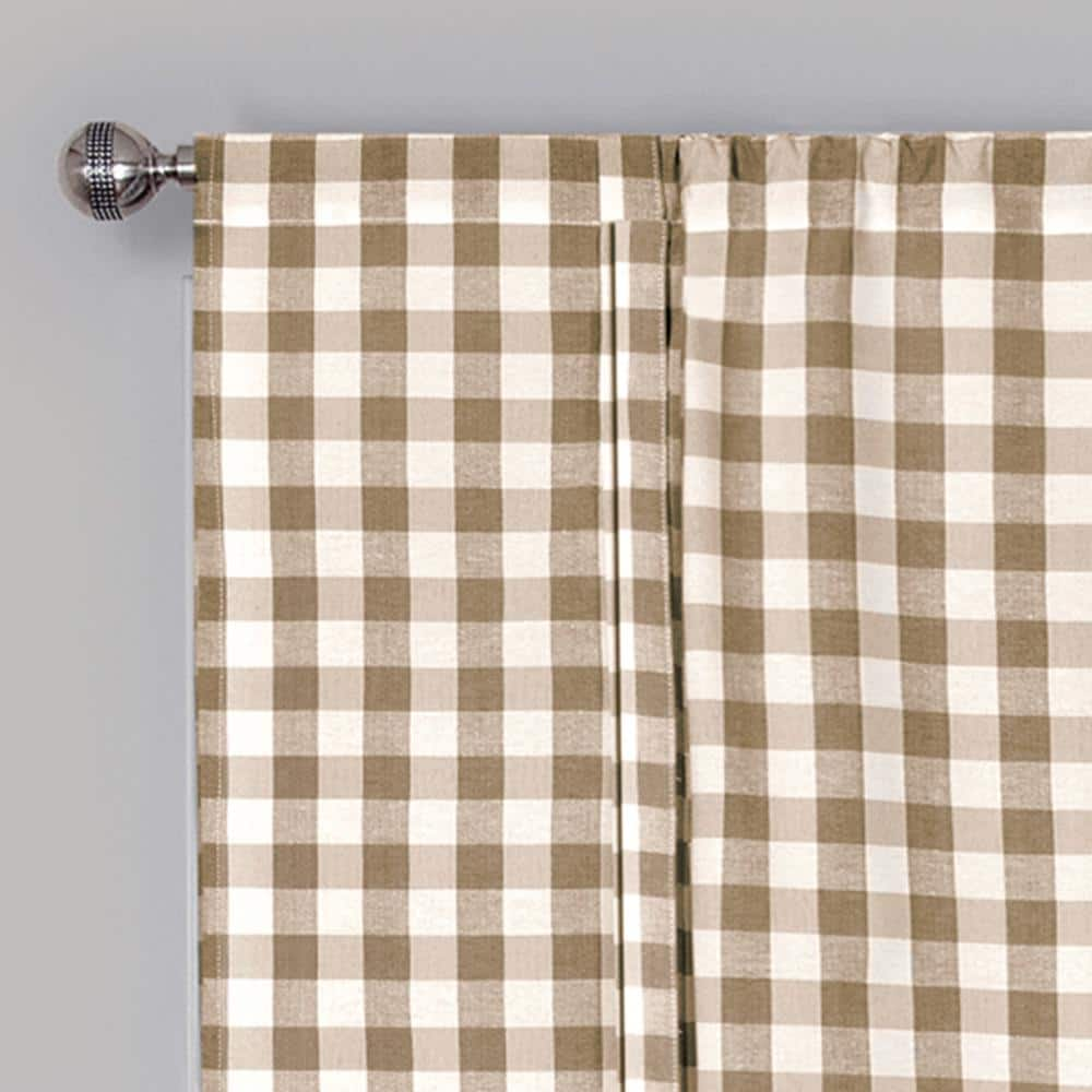 Buffalo Check 42 in. W x 63 in. L Polyester/Cotton Light Filtering Window Panel in Taupe