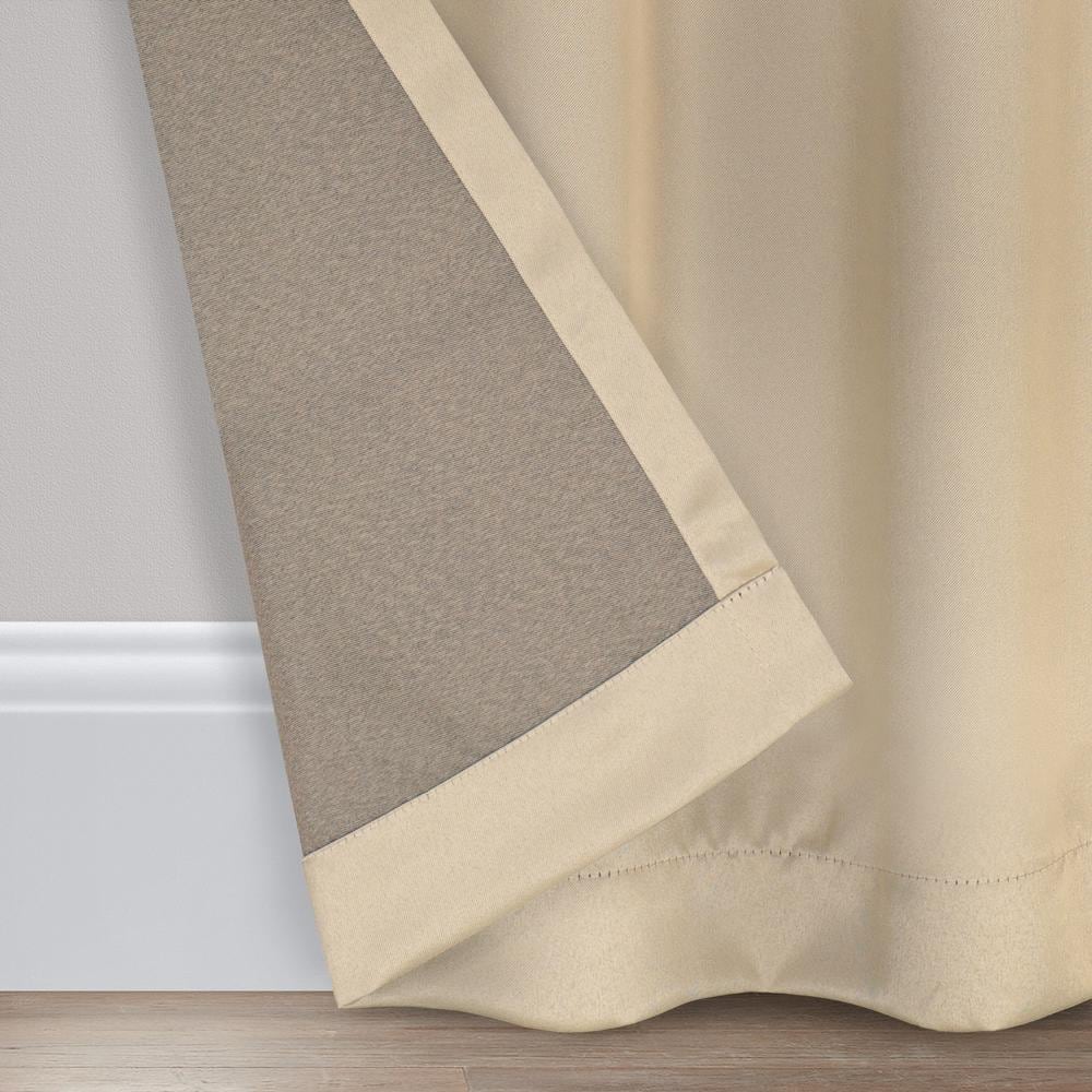 Thermapanel Taupe Solid Polyester 54 in. W x 84 in. L Room Darkening Single Rod Pocket Curtain Panel