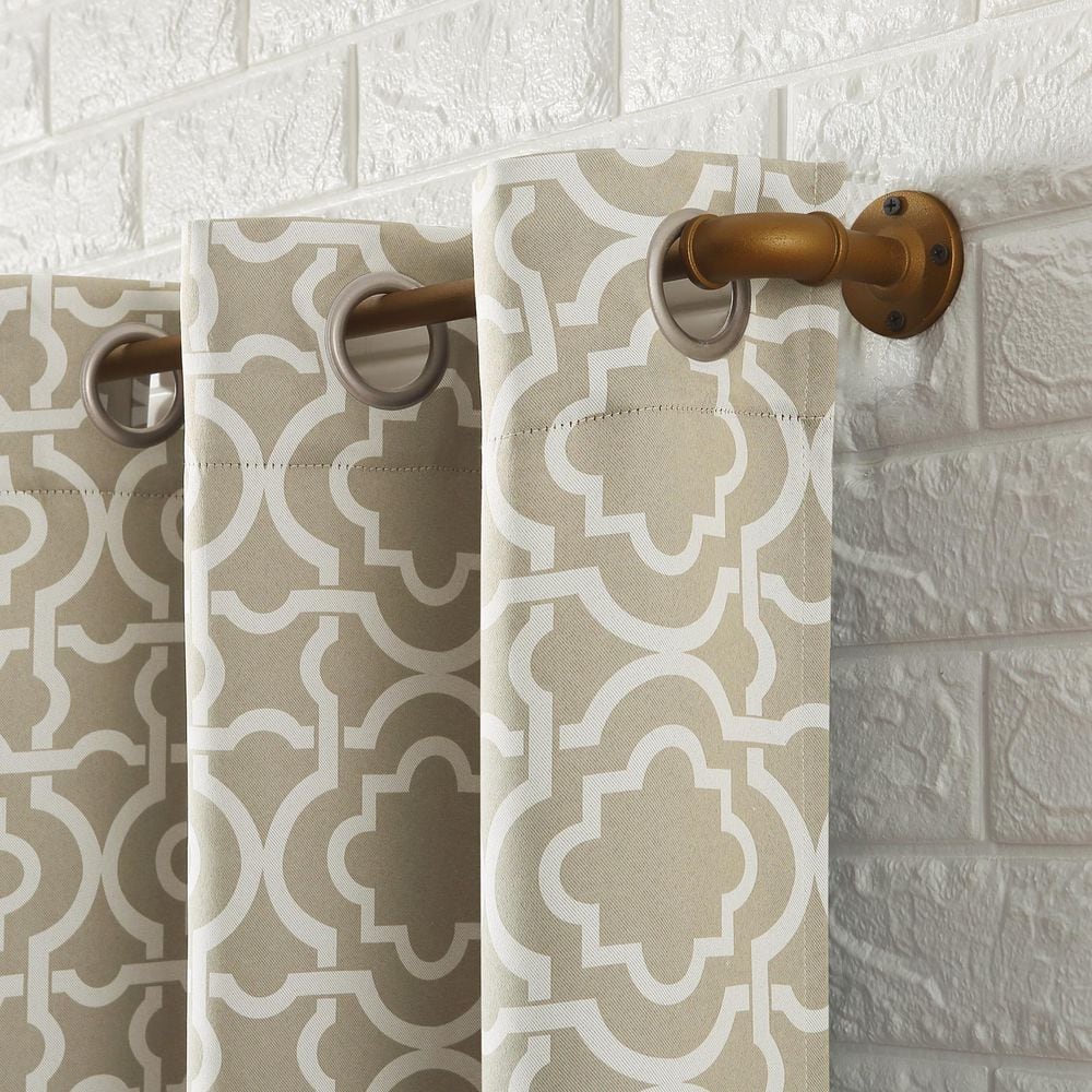 Barnett Trellis 40 in. W x 84 in. L Blackout Grommet Curtain Panel in Taupe