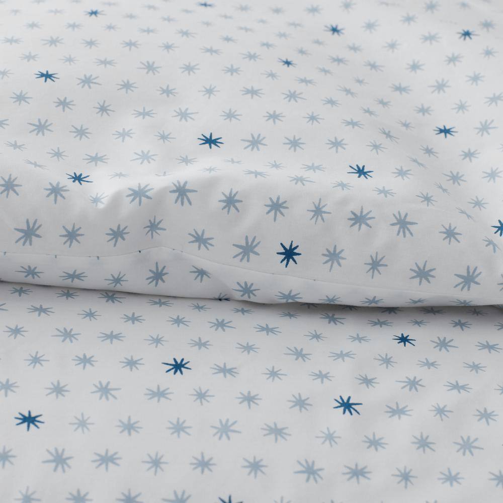 Company Kids Ditsy Star Blue Organic Cotton Percale Twin/Twin XL Comforter Set