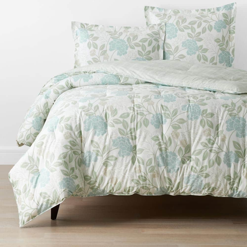 Company Cotton Mariel Floral Sea Blue Twin/Twin XL Cotton Percale Comforter