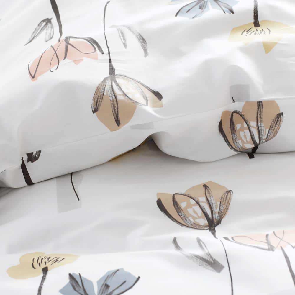 Company Cotton Tulip Blossom White Multi King/Cal King Cotton Percale Comforter