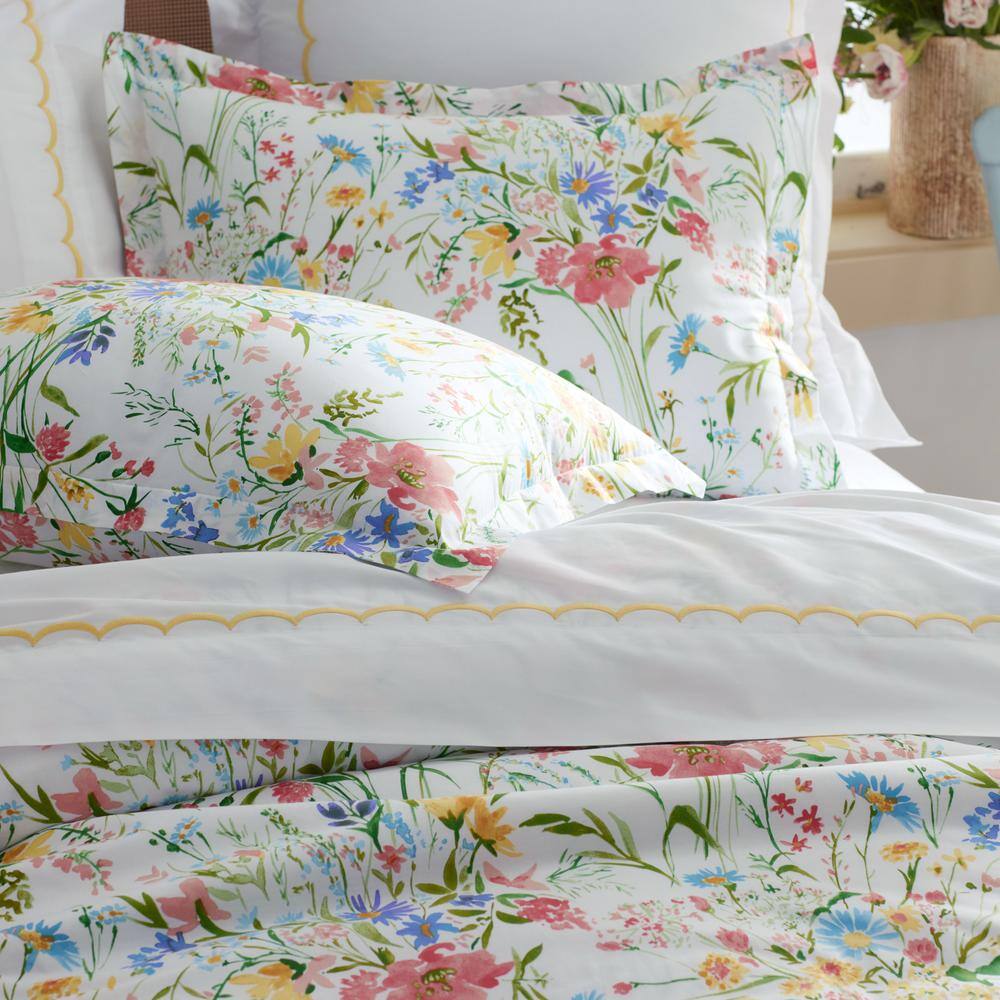 Company Cotton Floral Impressions White Multi King/Cal King Cotton Percale Comforter