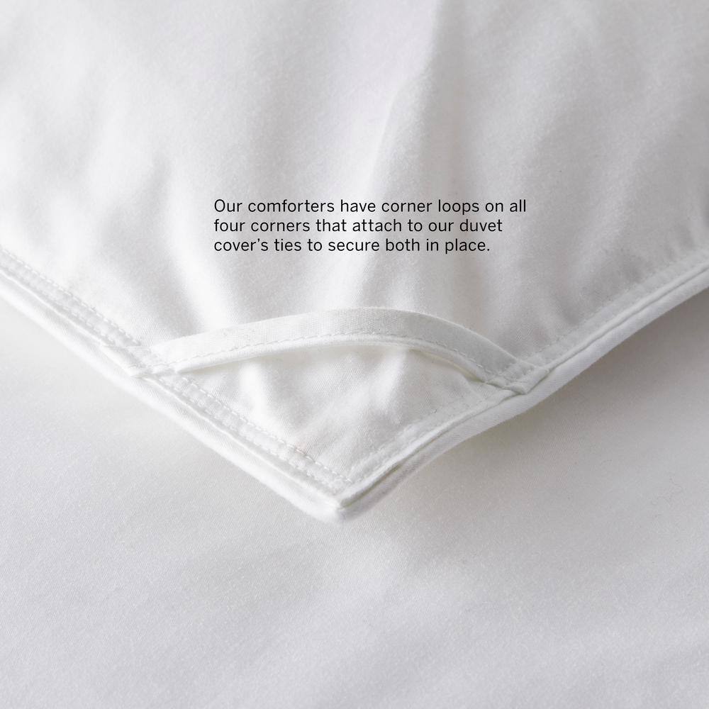 Light Warmth White Full Down Comforter with Organic Cotton Cover