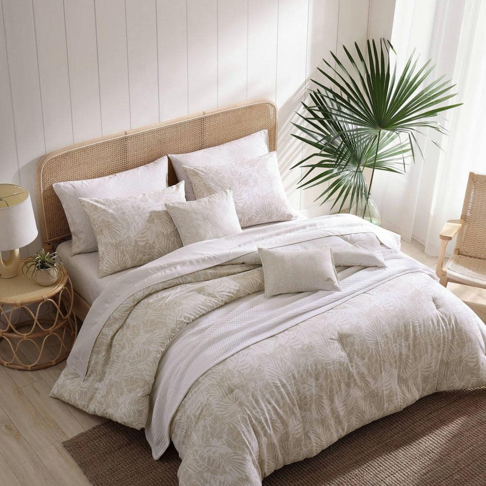 Costa Blanca 5-Piece Beige Cotton Bonus King Comforter Set