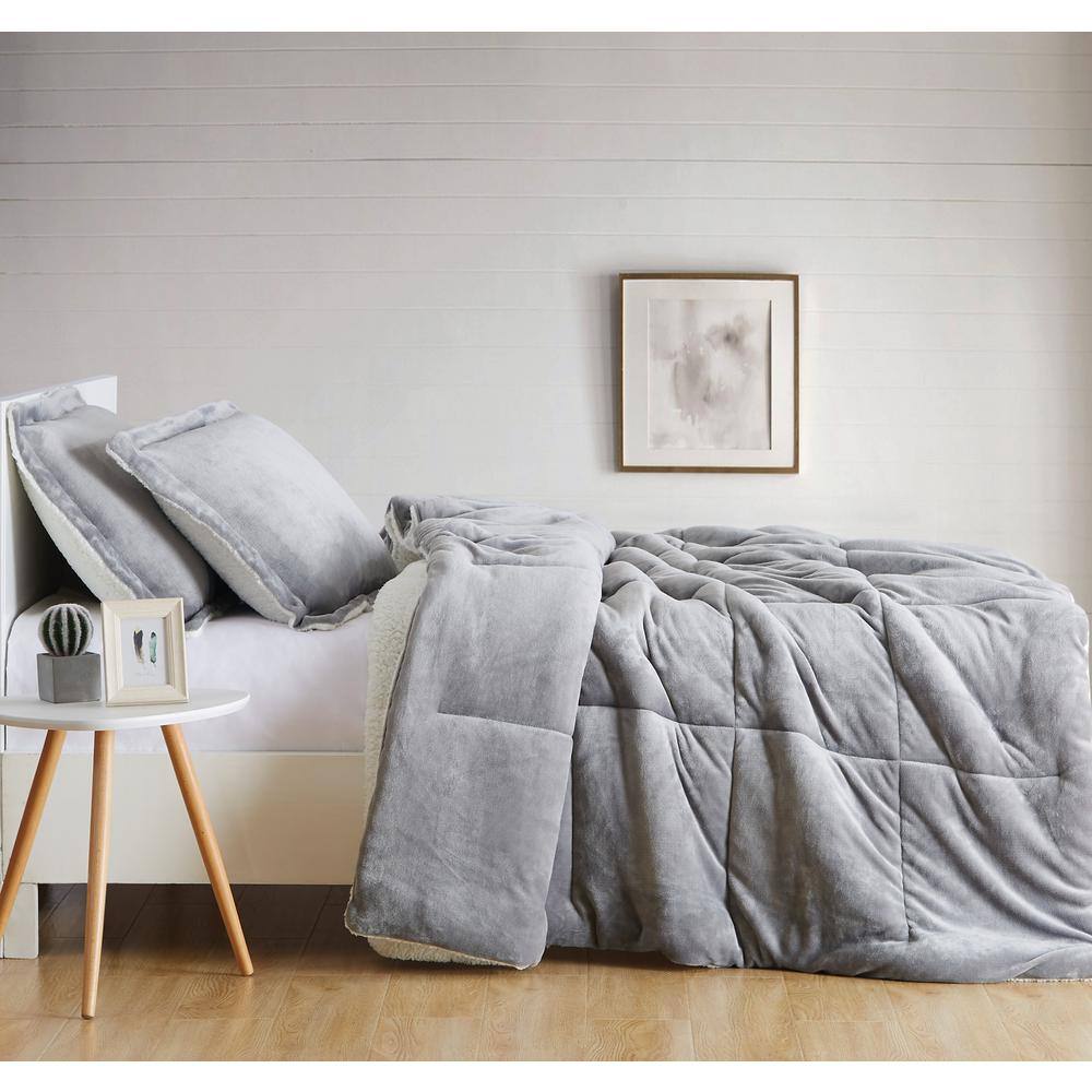 Cuddle Warmth Grey Full/Queen Comforter Set