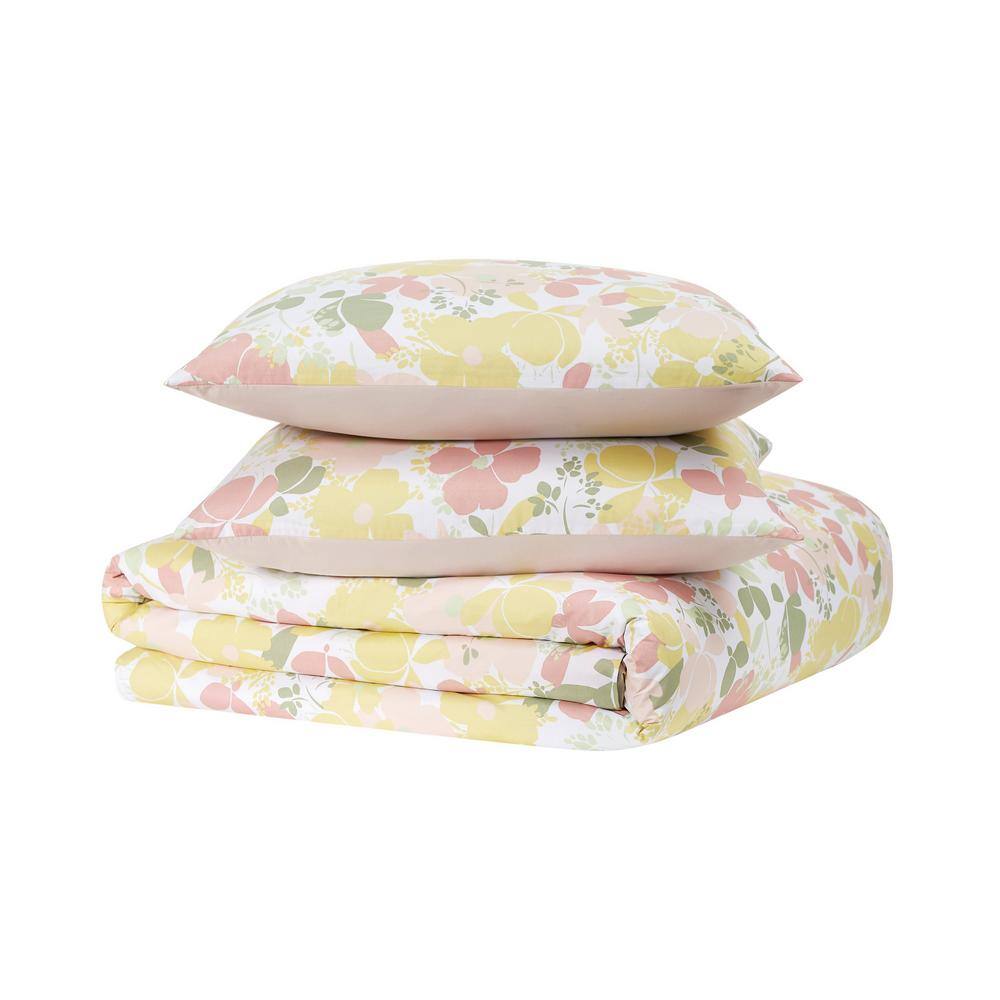 Garden Floral Multi-color Full/Queen 3-Piece Microfiber Comforter Set