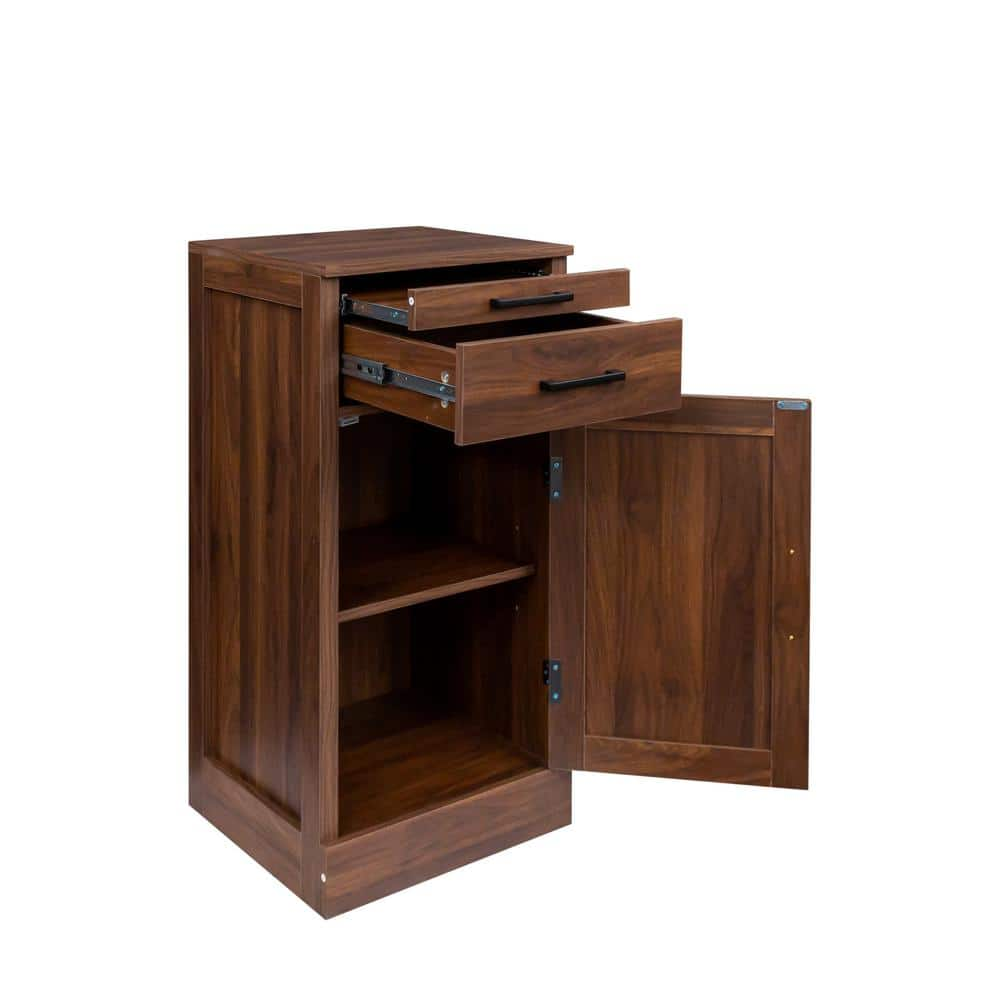 brown Walnut Color mModular Wine Bar Cabinet Buffet Cabinet with Hutch for Dining Room