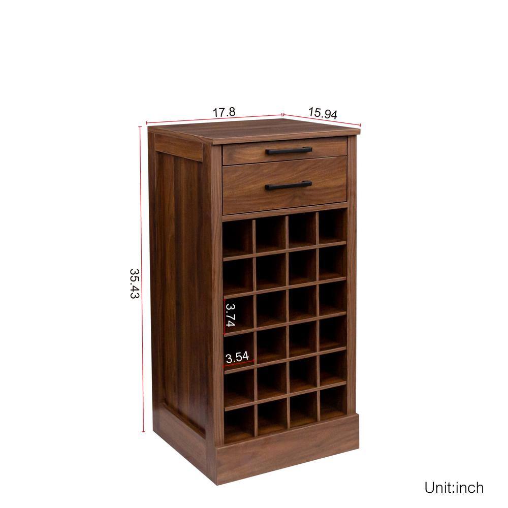 Brown Walnut Color Modular 28-Wine Bar Cabinet Buffet Cabinet,Pantry Organizer