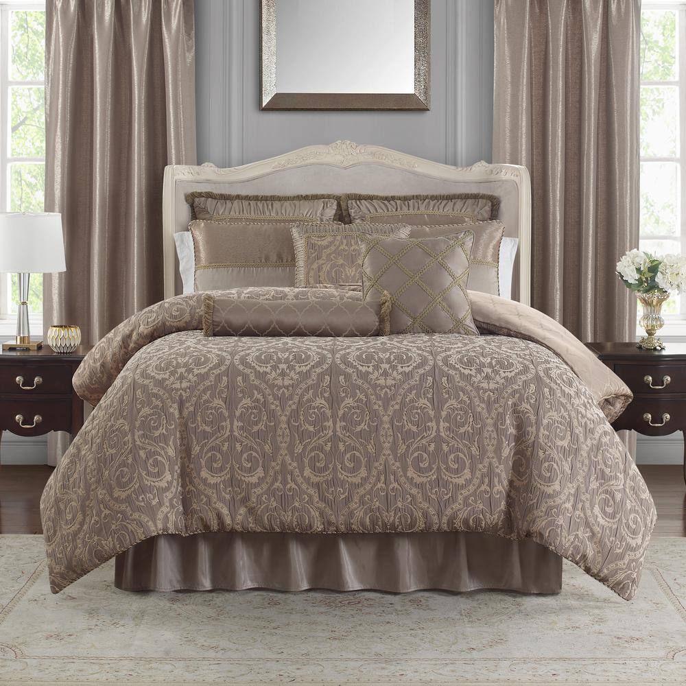 Hazeldene 6-Piece Cal King Taupe Comforter Set