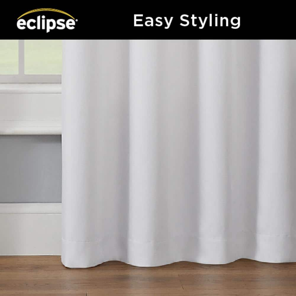 Kendall White Polyester Solid 100 in. W x 84 in. L Sliding Patio Door Grommet Outdoor Blackout Curtain (Single Panel)