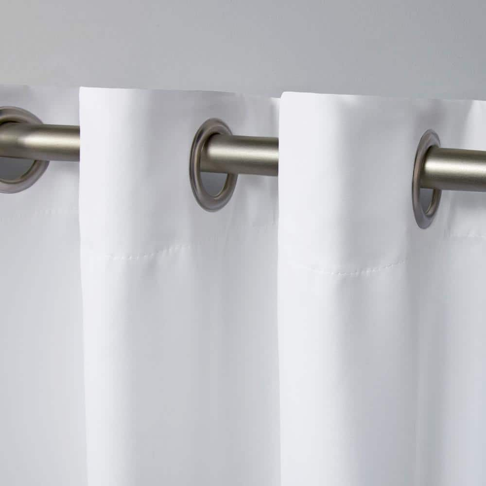 Academy White Solid Blackout Grommet Top Curtain, 52 in. W x 63 in. L (Set of 2)