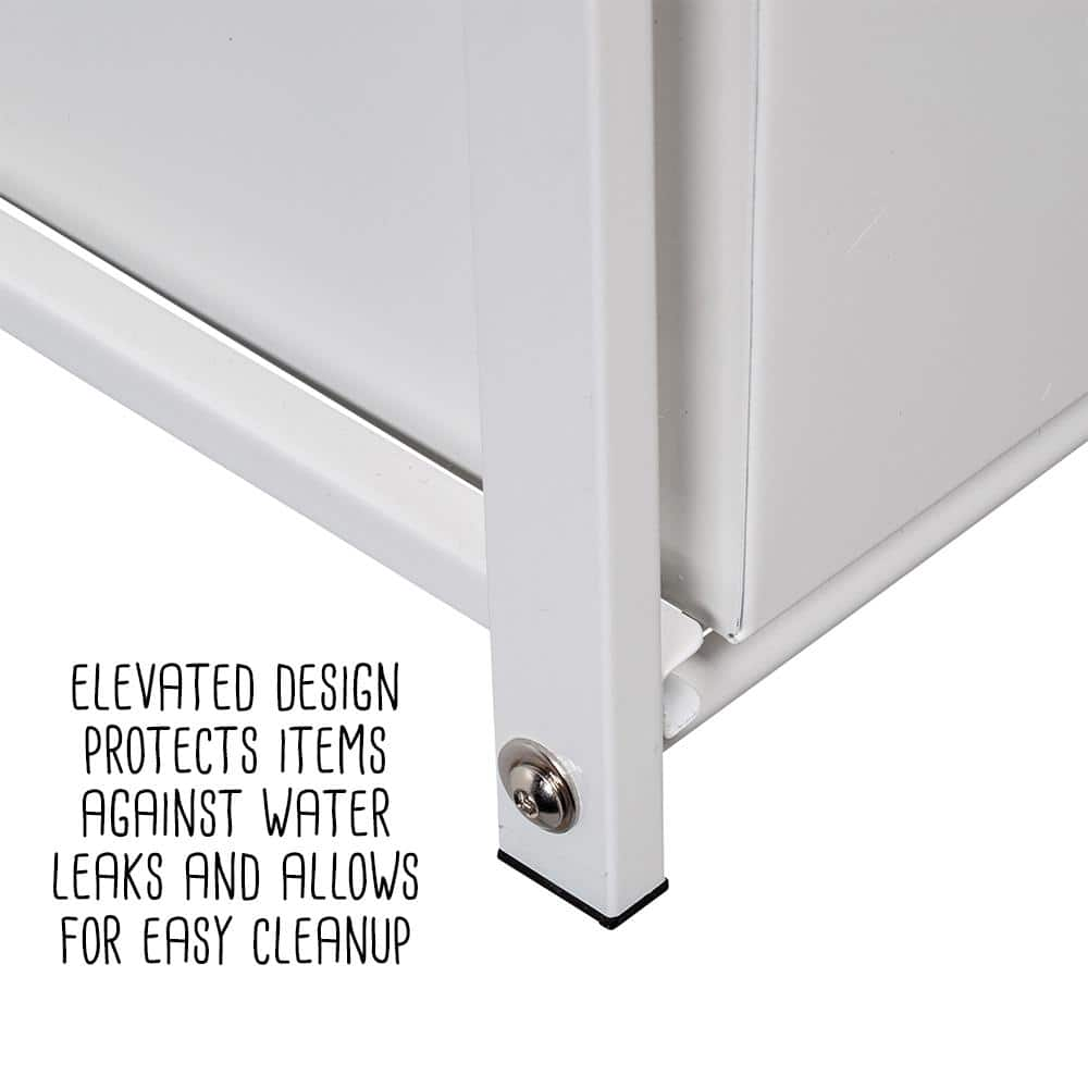 2-Drawer White Steel Pantry Organizer