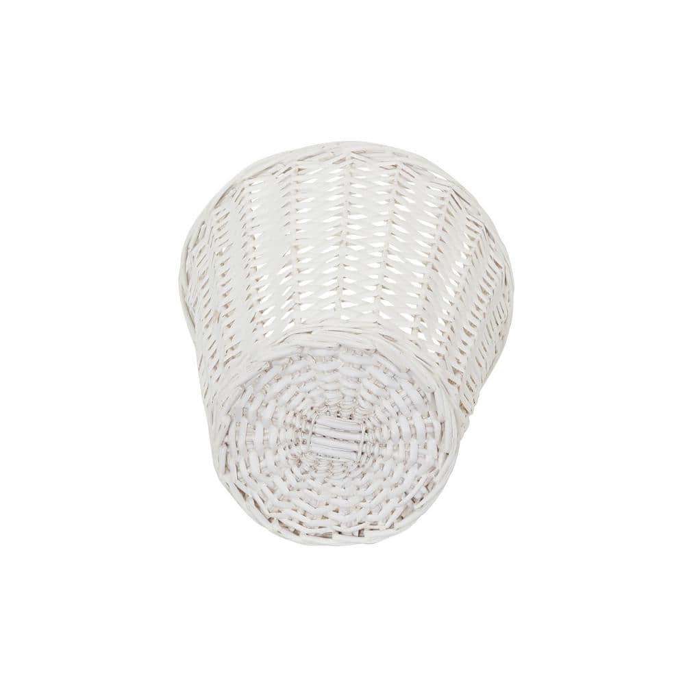 White Wicker Waste Container Includes Liner